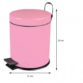 Baymera 5 Litre Çöp Kovası + Wc Fırçası Banyo Seti - Pembe