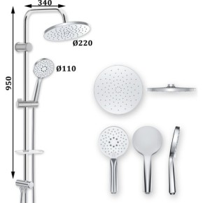 Baymera Nobel Mat Chrome Tepe Duş Seti VLTM-2410